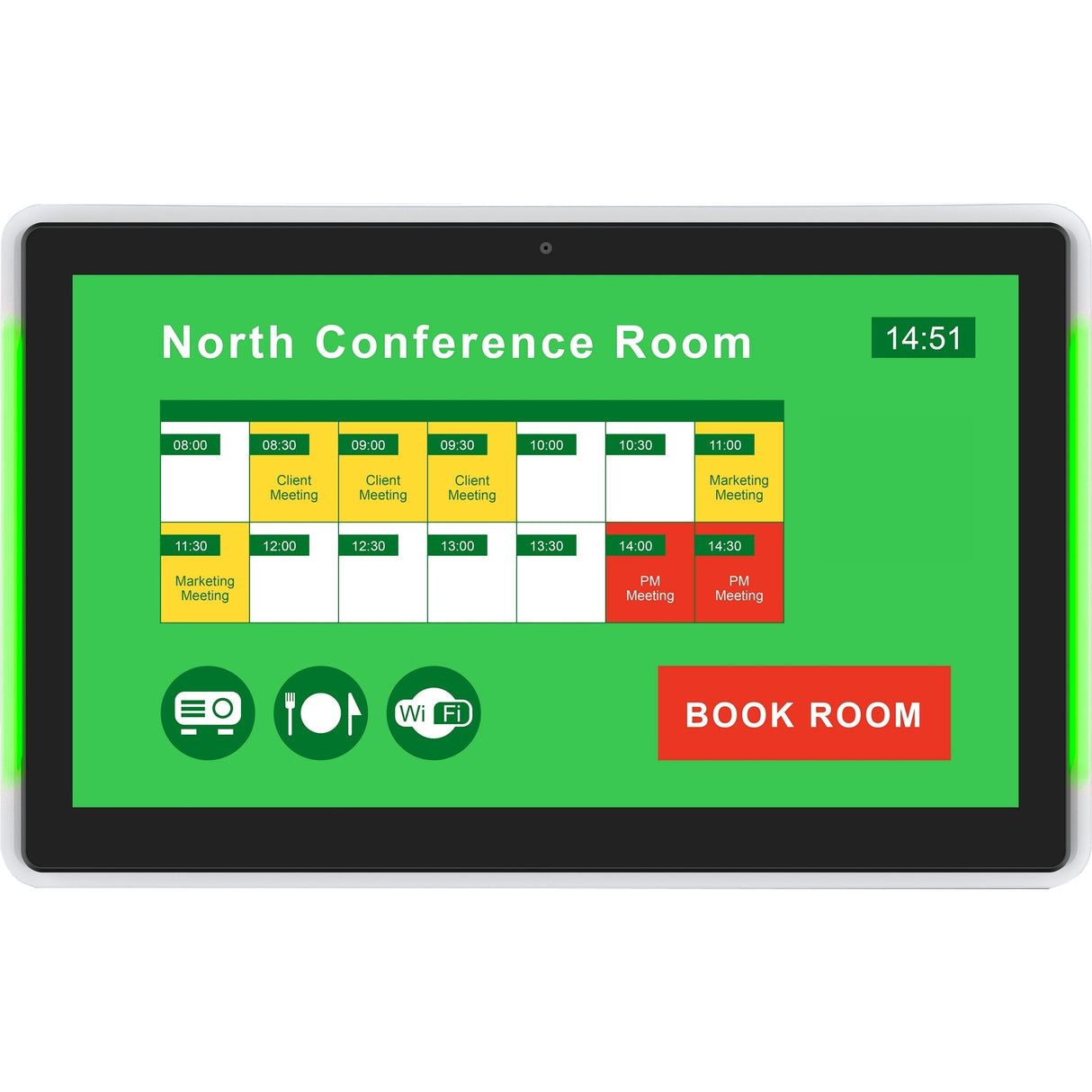 IAdea XDS-1588-H 15-Inch Widescreen All-In-One Interactive Meeting Room Door Sign, HID