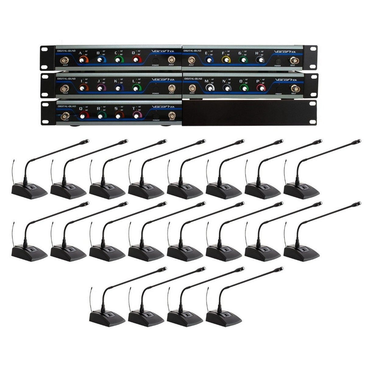 VocoPro Digital-CONFERENCE-20 20-Channel UHF Wireless Conference Microphone System