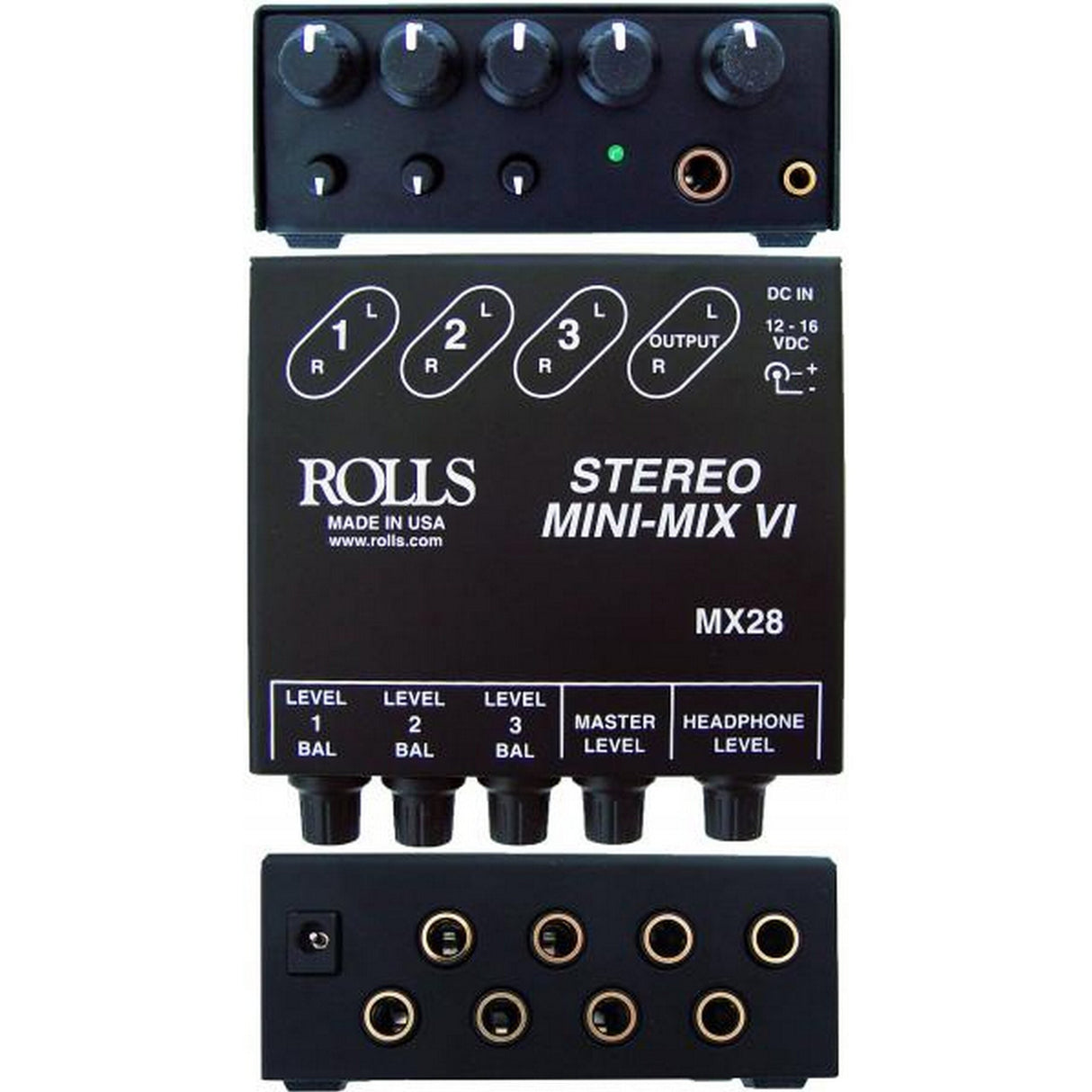 Rolls MX28 Stereo MINI-MIX VI 3 Channel Line Mixer