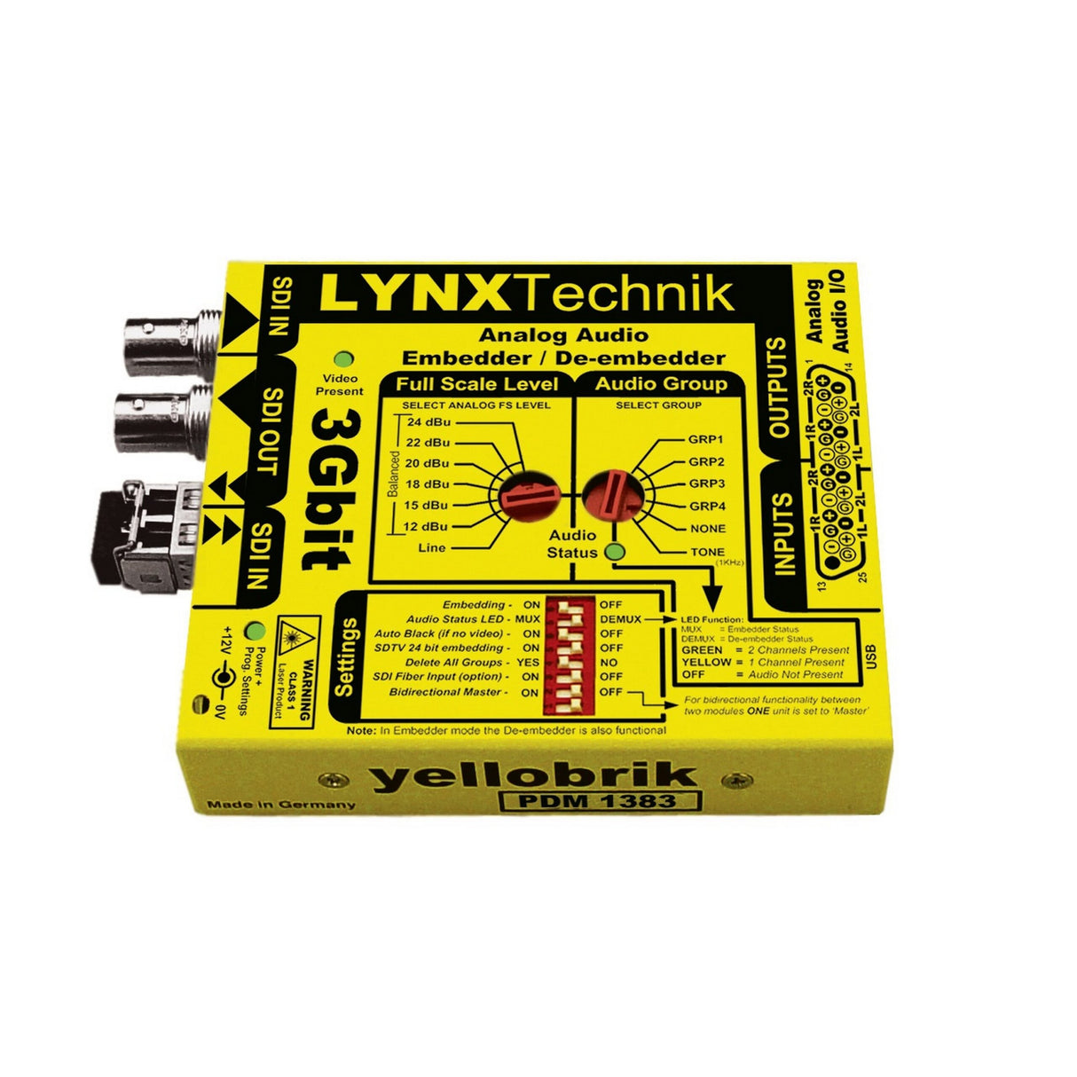 LYNX Technik PDM 1383 Yellobrik Analog Audio Embedder/De-embedder