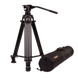 Ikan EG03A2 Two Stage Aluminum Tripod GH03 Fluid Video Head Kit