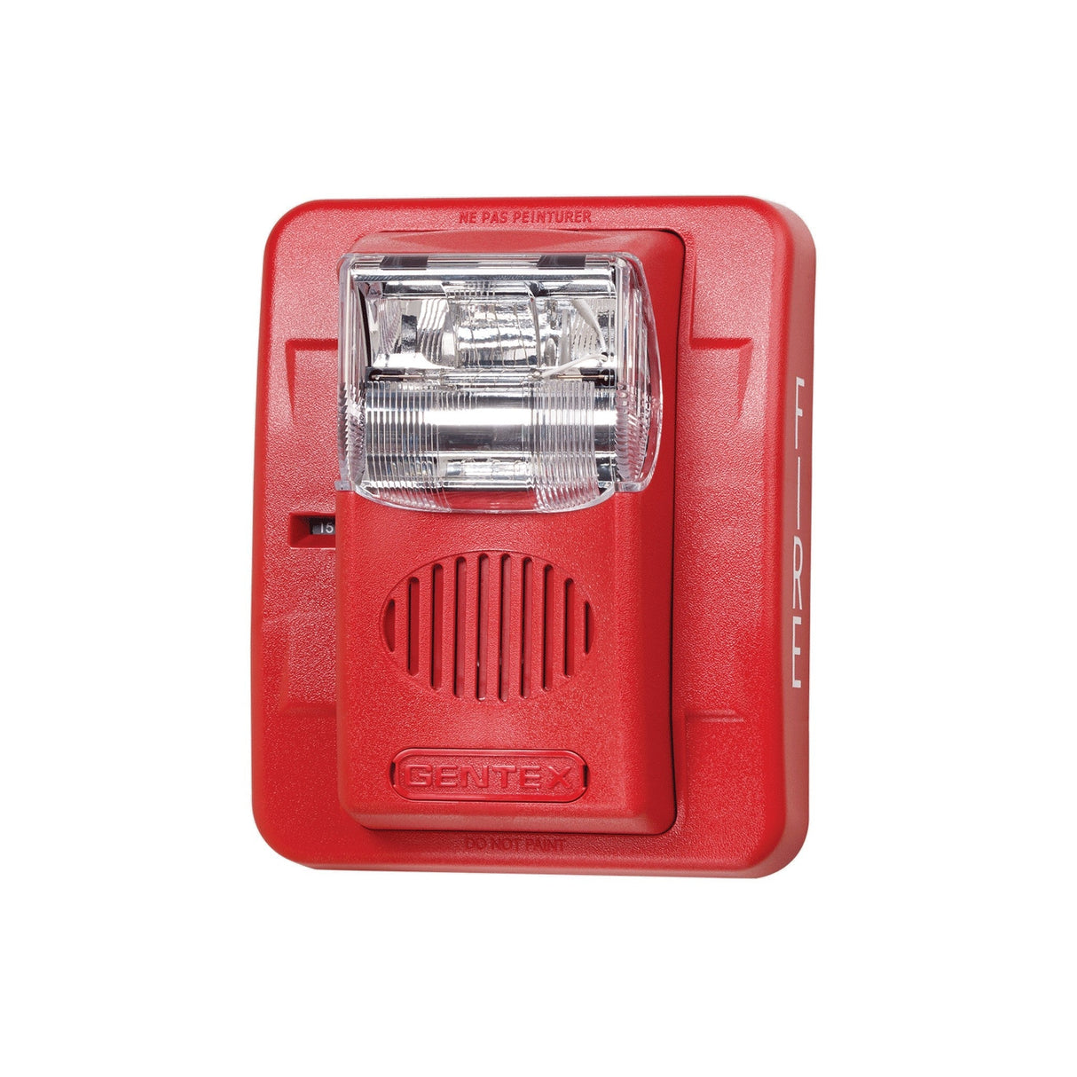 Gentex Commander3 Series Candela Combination Evacuation Horn/Strobe, 22VDC, Red