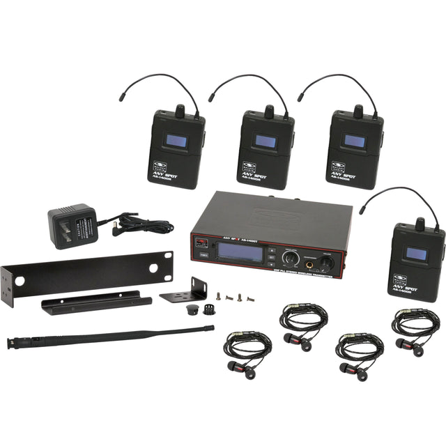 Galaxy Audio AS-1400-4M In-Ear Wireless 4 User Pack System M Band 516-558 MHz