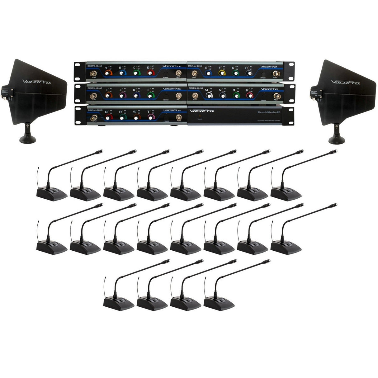 VocoPro Fin-Conference-20 Long Range Digital Wireless Conference Microphone Package