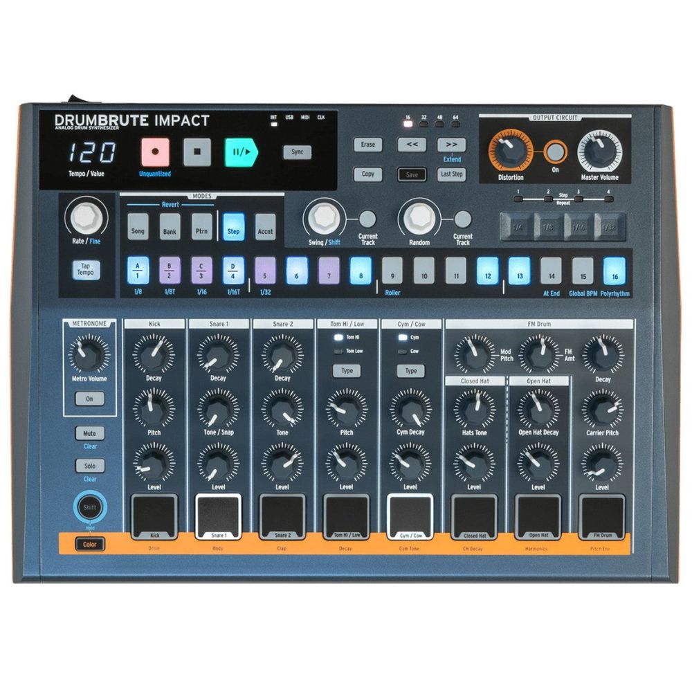 Arturia DrumBrute Impact Analog Drum Machine with 10 Retro Sounds