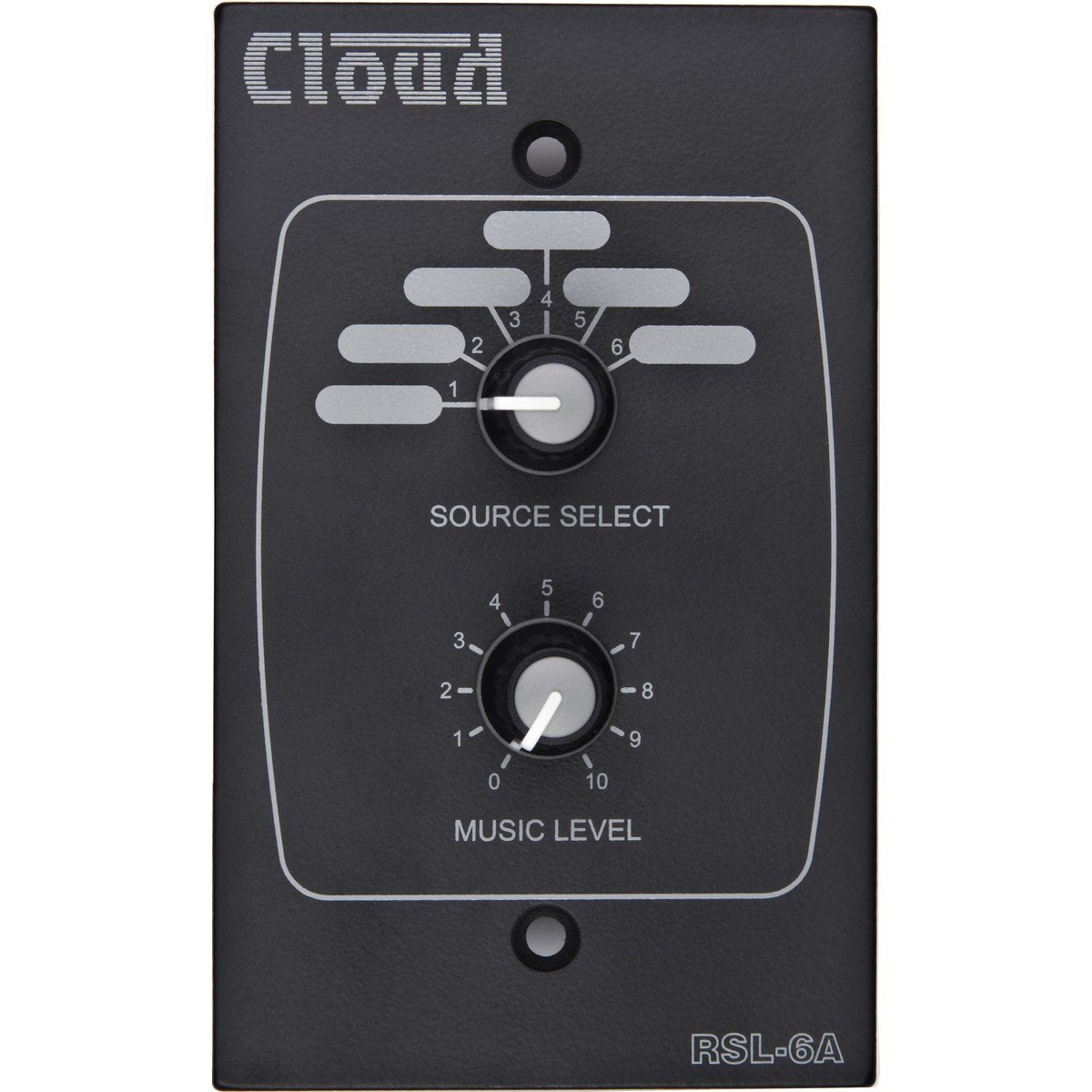 Cloud Electronics RSL-6AB Remote Music Source Volume Level Control Plate Black