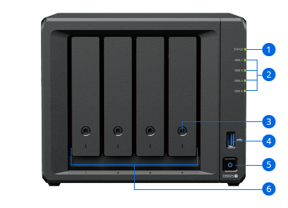 Synology - Synology DS925+ 4-Bay NAS DiskStation Network Attached Storage - DS925+