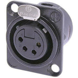 Neutrik NC4FD-L-B-1 4-Pin XLR Female Panel/Chassis Mount Connector Black/Gold