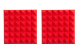 Gator GFW-ACPNL1212PRED-2PK 2 Pack of Red Acoustic Pyramid Panel, 12 x 12 Inches