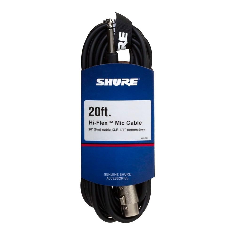 Shure C20AHZ 20 ft Microphone Cable with 1/4 inch Phone Plug