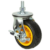 RockNRoller RCSTR4 Ground Glider Wide Caster with Brake 4 x 2 Inches Single Unit