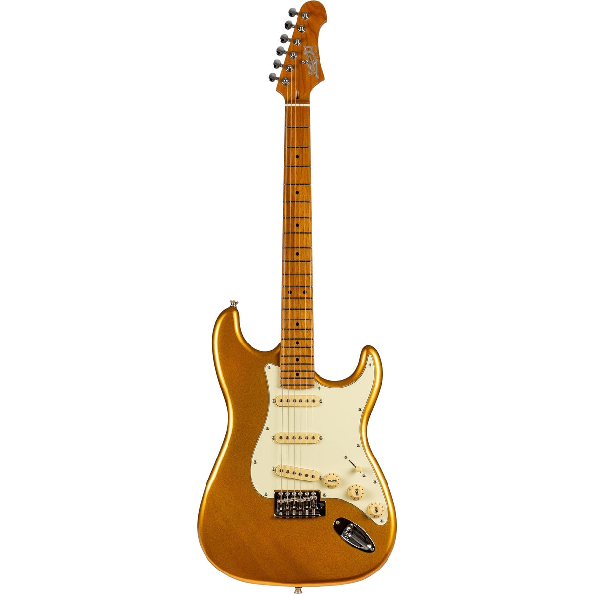 JET Guitars JS-300 Canadian Roasted Maple Basswood Electric Guitar with SSS Ceramic Pickup, Gold