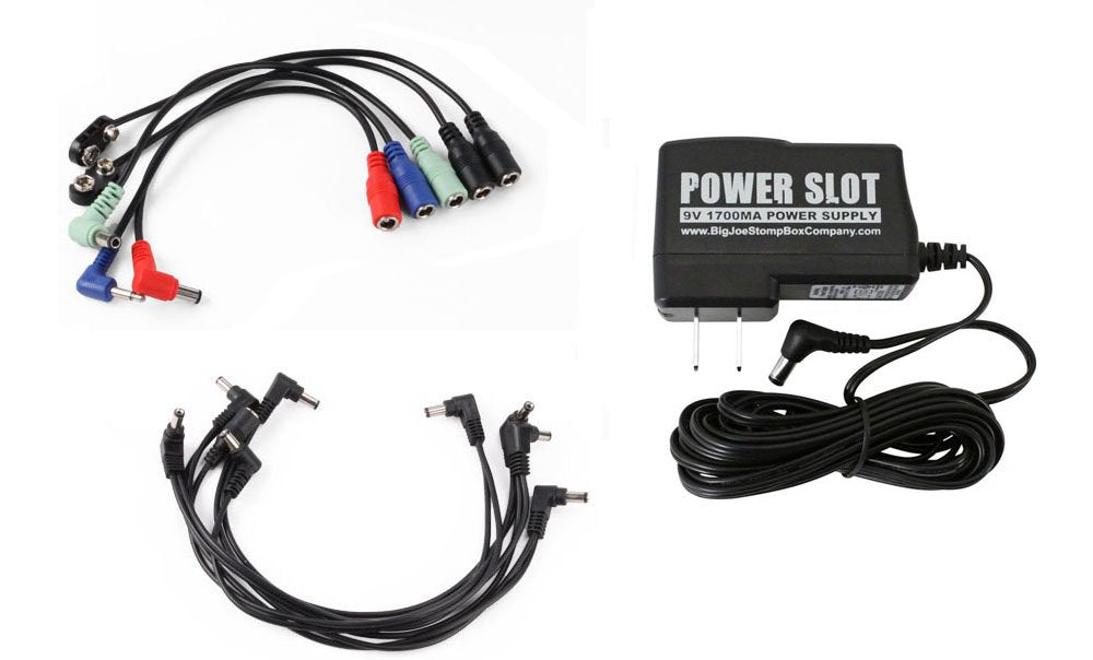 Big Joe Stomp Box Company Power Slot Bonus Pack PS-201 Single Power Outlet 9v Adaptor 8 Plug Chain Cable