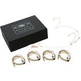 Galaxy Audio HSM4-OBG-4SHU Omnidirectional Dual Ear Headset Microphone with Shure Connector Cables Beige