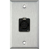 My Custom Shop WPL-1178 1-Gang Stainless Steel Wall Plate 5-Pin XLR Female DMX Connector