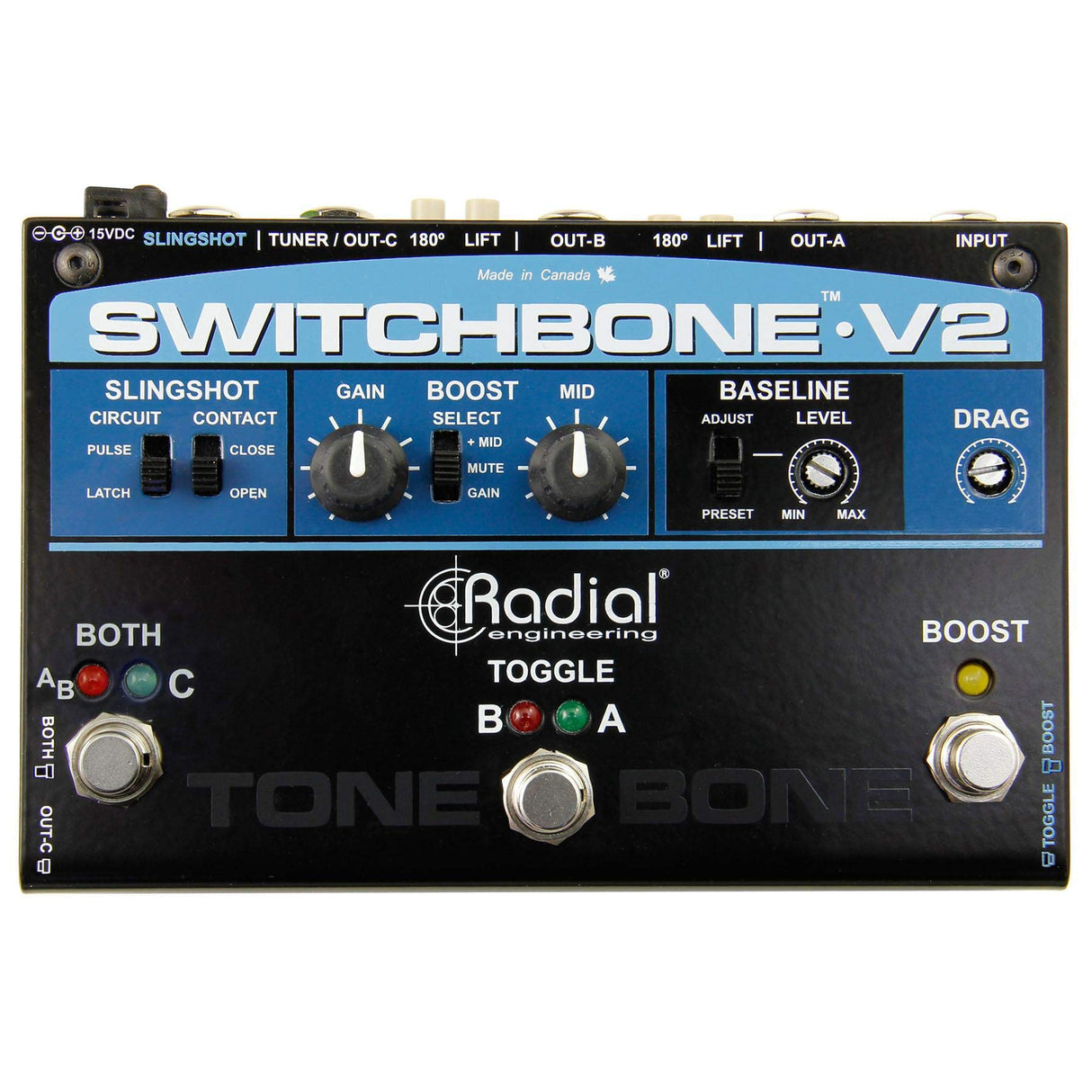 Radial ToneBone Switchbone-V2 ABY/C Guitar Amp Selector and Booster