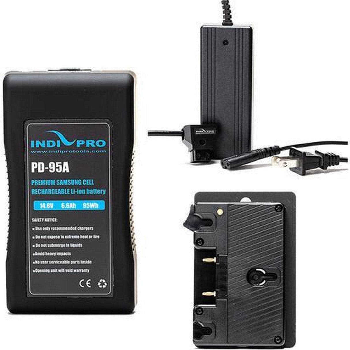 IndiPRO BMUKTG2 Compact 95Wh Gold Mount Li-Ion Battery kit for Blackmagic URSA