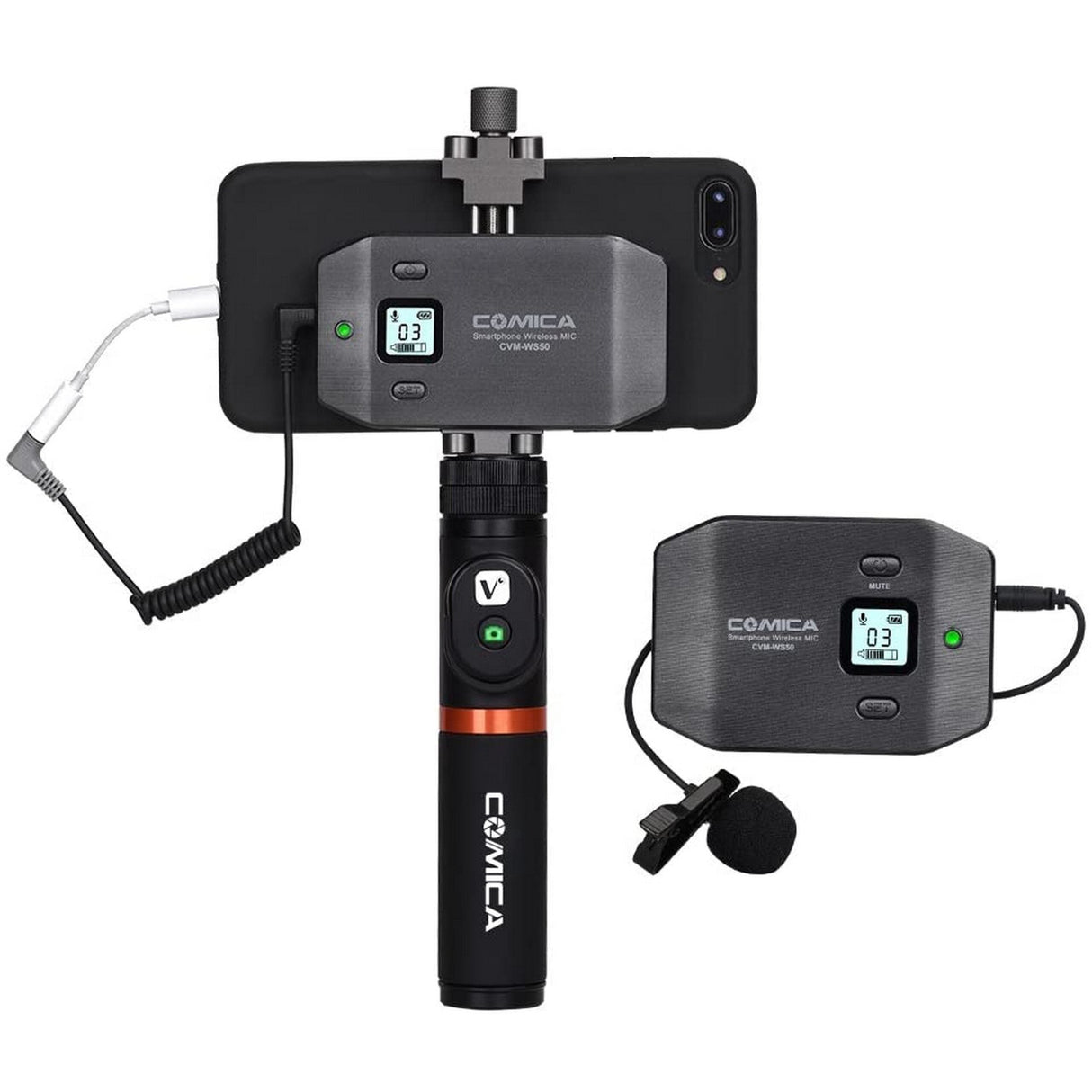 Comica CVM-WS50A UHF 6-Channel Wireless Lavalier Microphone for Smartphones