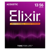 Elixir 16102 Phosphor Bronze NANOWEB Acoustic Guitar Strings - Medium (13-56)
