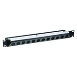 Neutrik NZP1RU-12 30-Degree 12-Port D-Shape Connector Panel Black