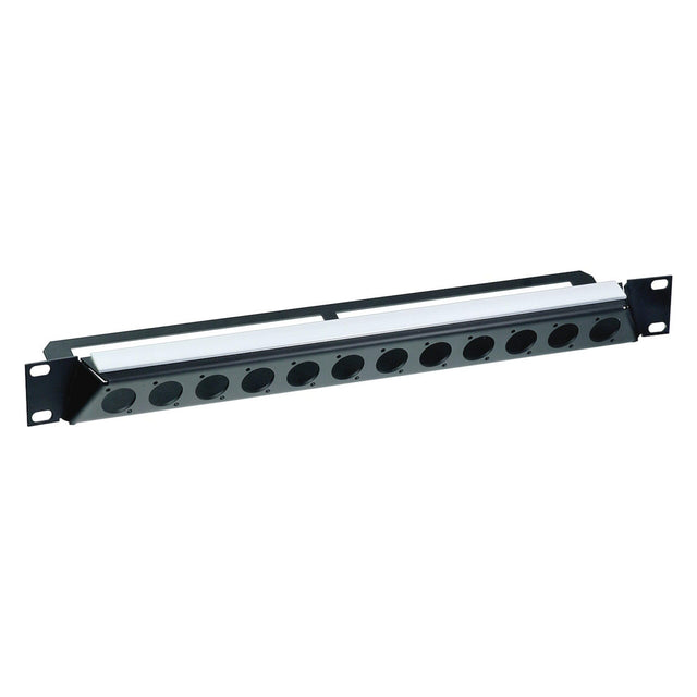 Neutrik NZP1RU-12 30-Degree 12-Port D-Shape Connector Panel Black