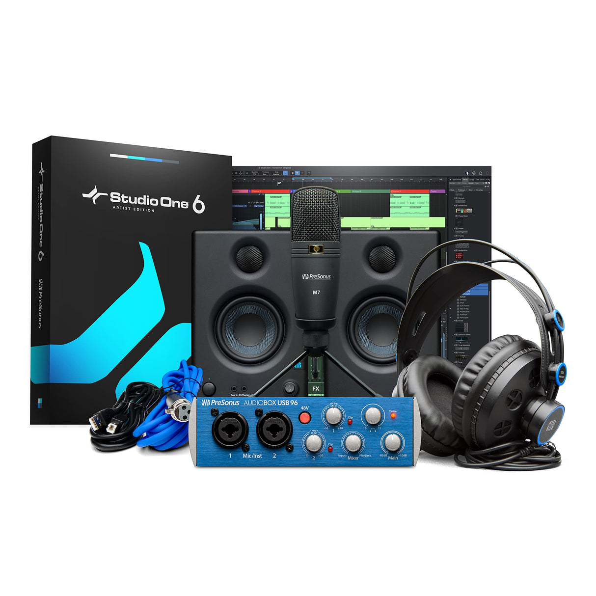 PreSonus AudioBox 96 Studio Ultimate USB Audio Interface Bundle with S1 Artist, Eris 3.5, M7 and HD7