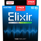 Elixir 16572 Nickel-Plated Steel OPTIWEB Electric Guitar Strings 3-Pack - Light (10-46)