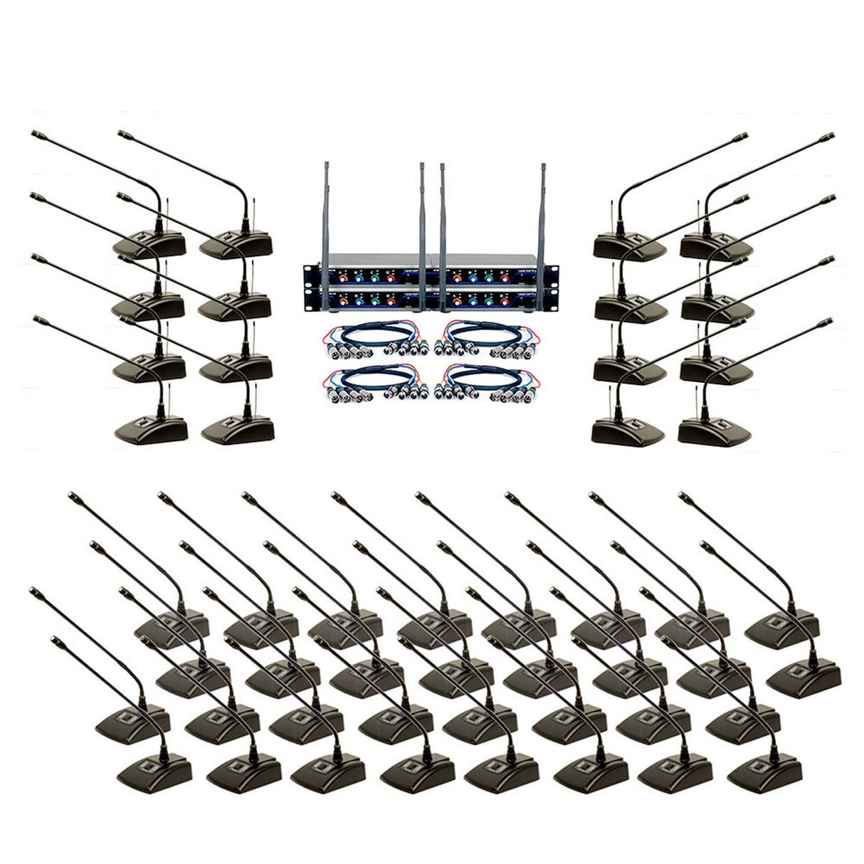 VocoPro Digital-Conference-48-Extend Expandable Plug-and-Play Wireless/Wired Conference System with 48 Microphones