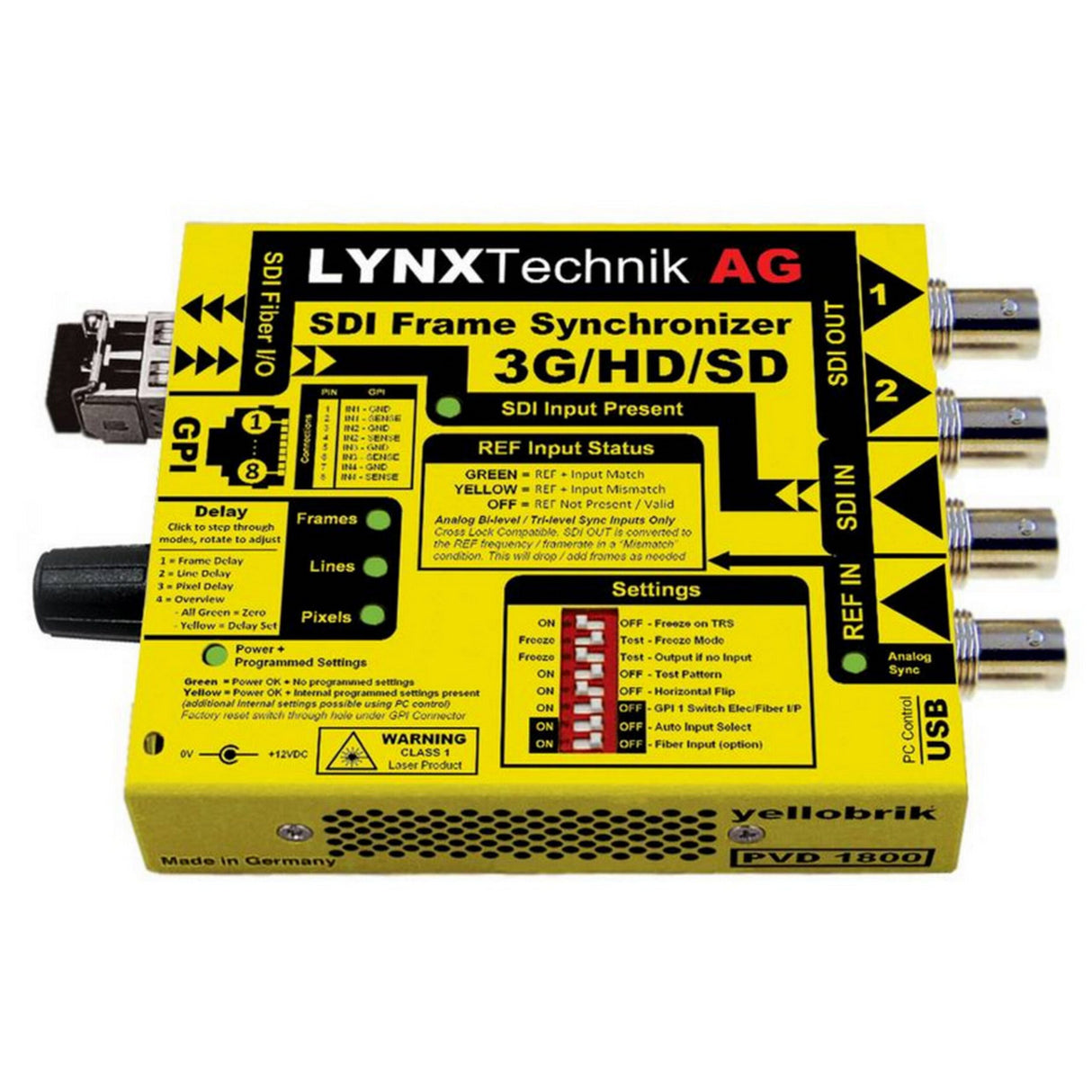 Lynx Technik PVD 1800 SD/HD/3G SDI Frame Synchronizer