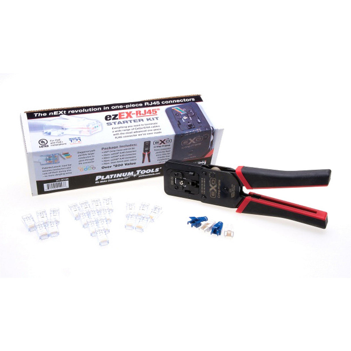 Platinum Tools 90188 ezEX RJ45 Starter Kit with Crimp Tool