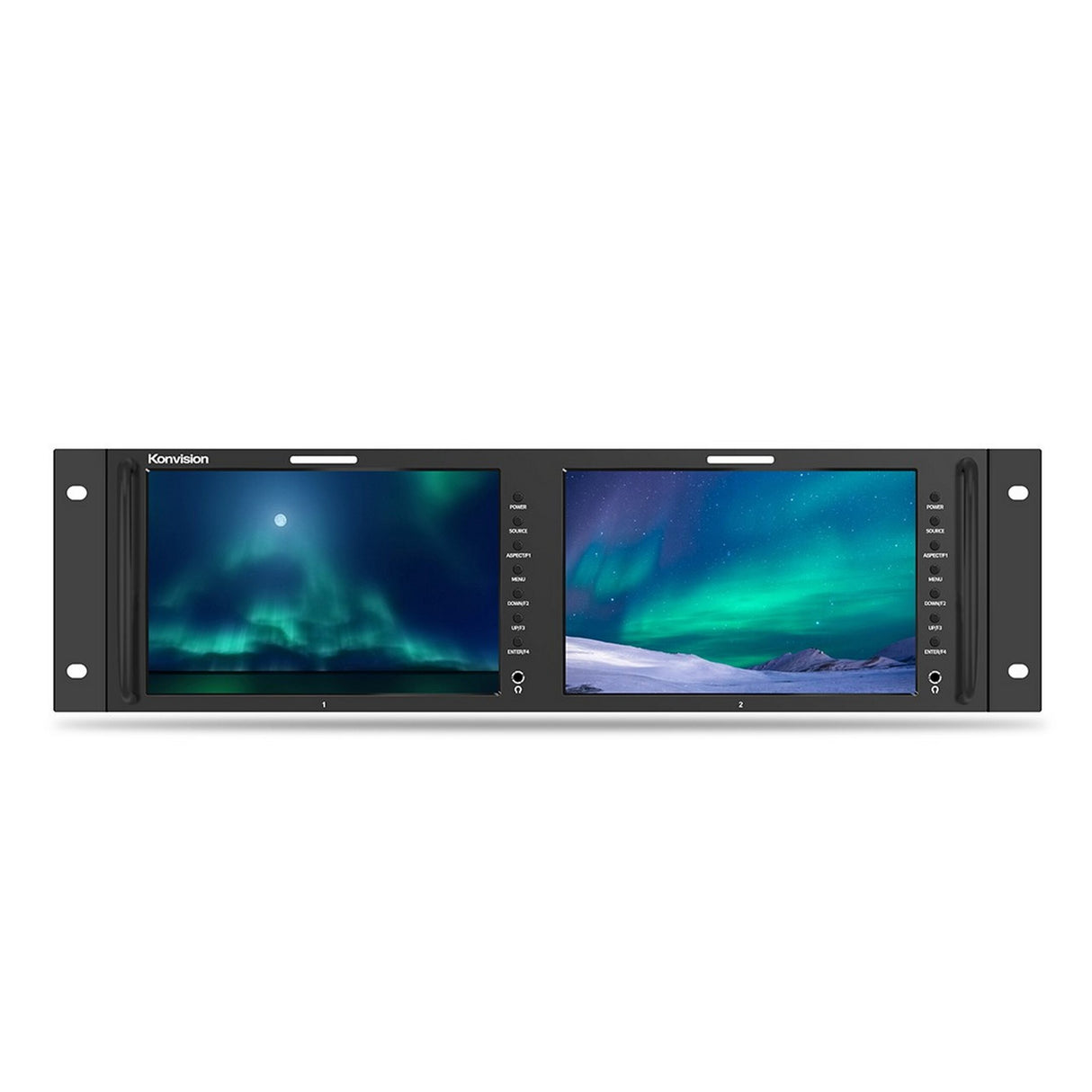 Konvision KRM-802A 2 x 8-Inch 3G-SDI FHD 1920x1200 Dual Rack LCD Monitor