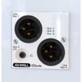 AuviTran AV-WALL-DT4o-LE Dante Wall Plate Interface with XLR Outputs and 3.5mm Stereo Output