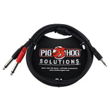 Pig Hog PB-S3403 3-Foot Stereo Breakout Cable 3.5mm to Dual 1/4-Inch