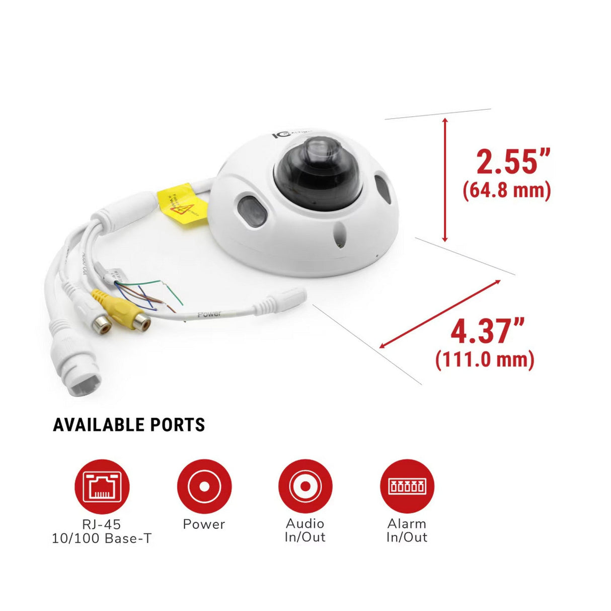 IC Realtime IPMX-W40F-IRW3 4MP Mini Wedge Vandal-Proof Dome Camera