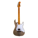 JET Guitars JS-450 TBK HSS Basswood Body Electric Guitar with Flamed Top Roasted Maple Neck - guitar