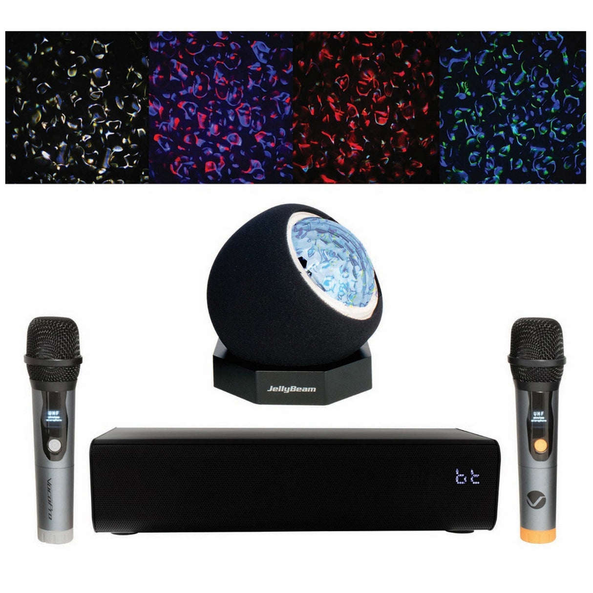 VocoPro Karaoke-Box-Go 50W Bluetooth Wireless Microphone Karaoke System with LED Lights