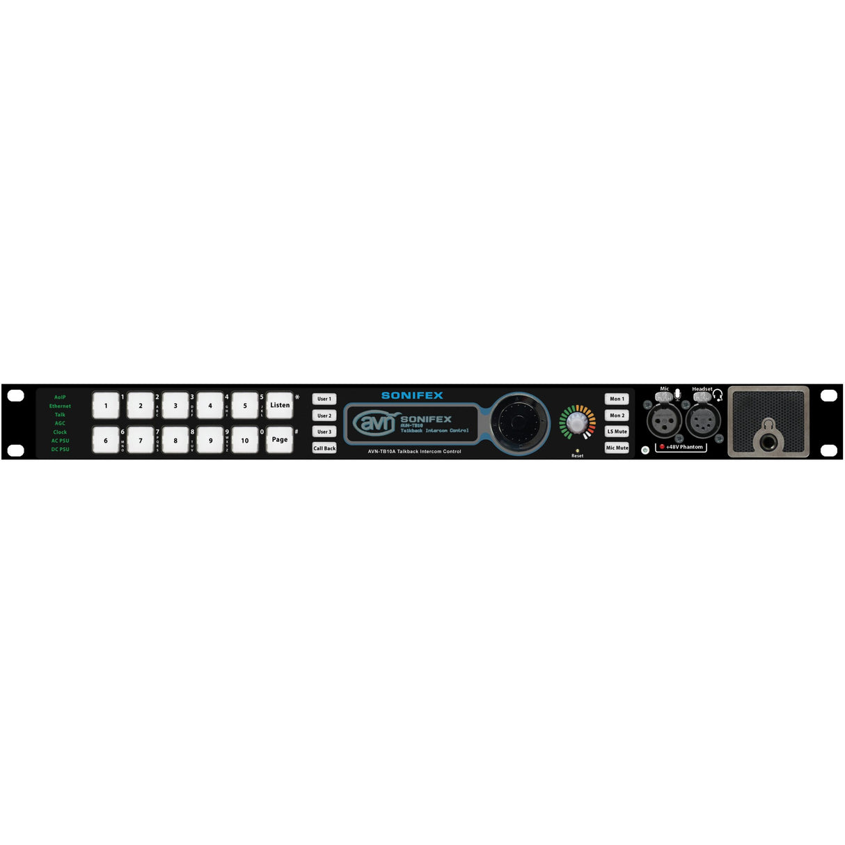 Sonifex AVN-TB10AR 10 Button Advanced Talkback Intercom, AoIP Rackmount Portal