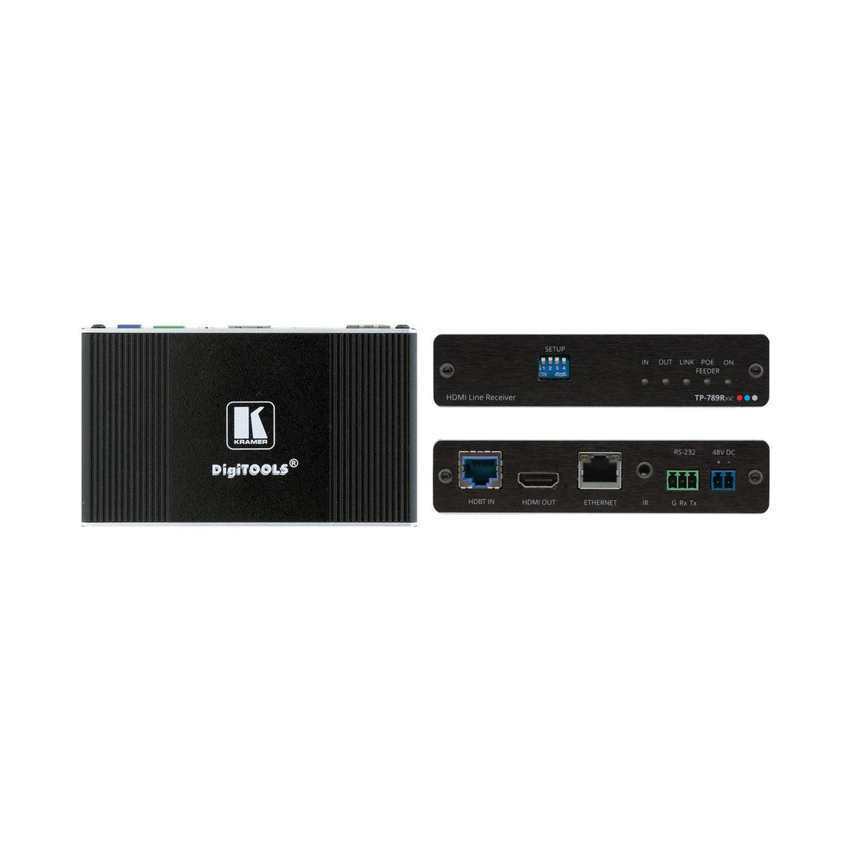 Kramer TP-789RXR 4K60 4:2:0 HDMI HDCP 2.2 Compact Bidirectional PoE Receiver with Ethernet