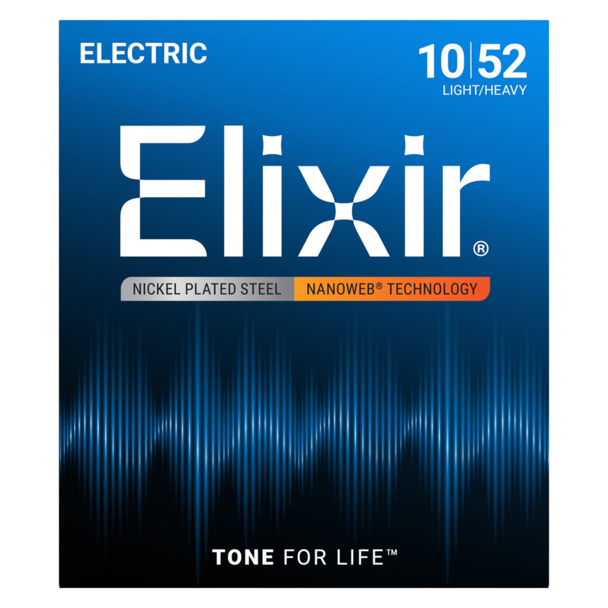 Elixir 12077 Nickel-Plated Steel NANOWEB Electric Guitar Strings - Light/Heavy (10-52)