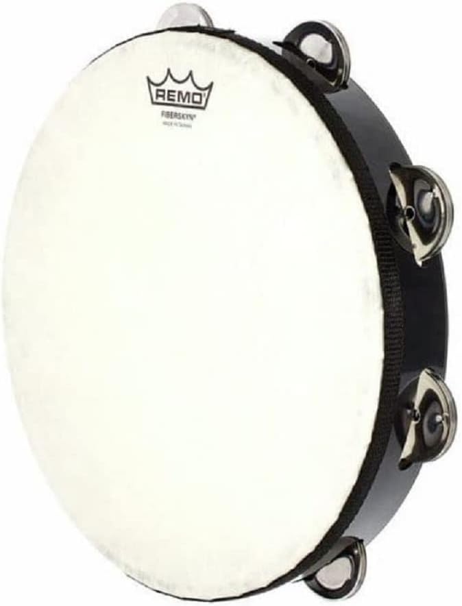 Remo Fiberskyn Quadura Tambourine Black, 10-Inch