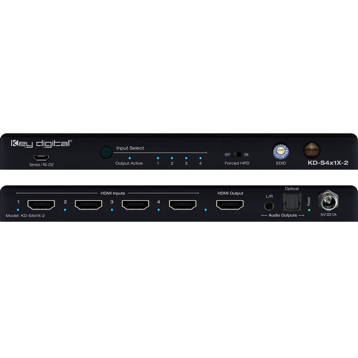 Key Digital KD-S4x1X-2 4 x 1 4K/18G HDMI Switcher