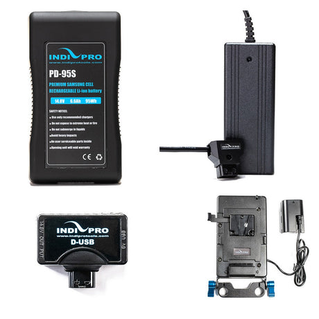 IndiPRO BMP4KT1 95Wh V-Mount Battery Kit Compatible with Blackmagic Pocket Cinema 4K
