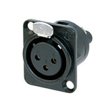 Neutrik NC3FD-S-1-B 3-Pin Female XLR Panel/Chassis Mount Connector Screw Terminals