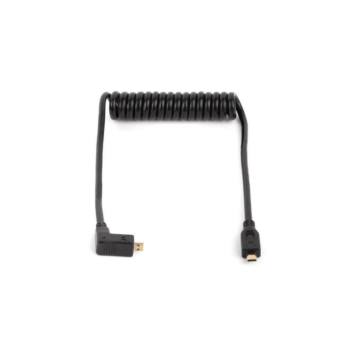 Wooden Camera Coiled Right Angle Micro HDMI to Micro HDMI Cable, 12 Inch