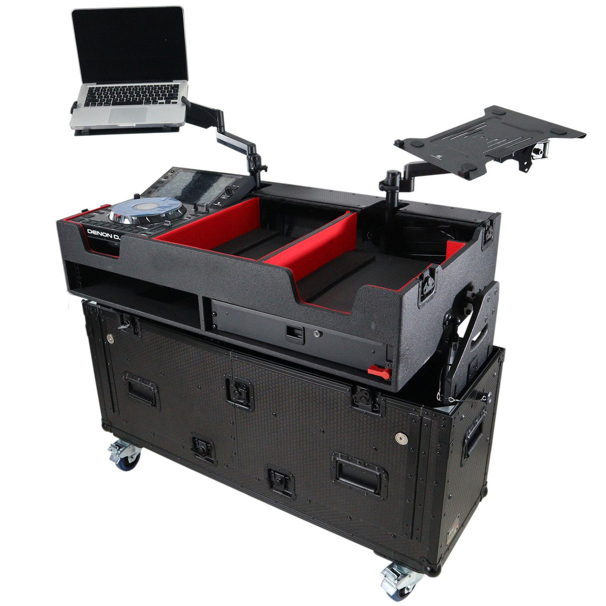 ProX XZF-DNSC6000 Flip-Ready Easy Retracting Hydraulic Lift Case for Denon DJ SC 6000 PRIME X1850 PRIME