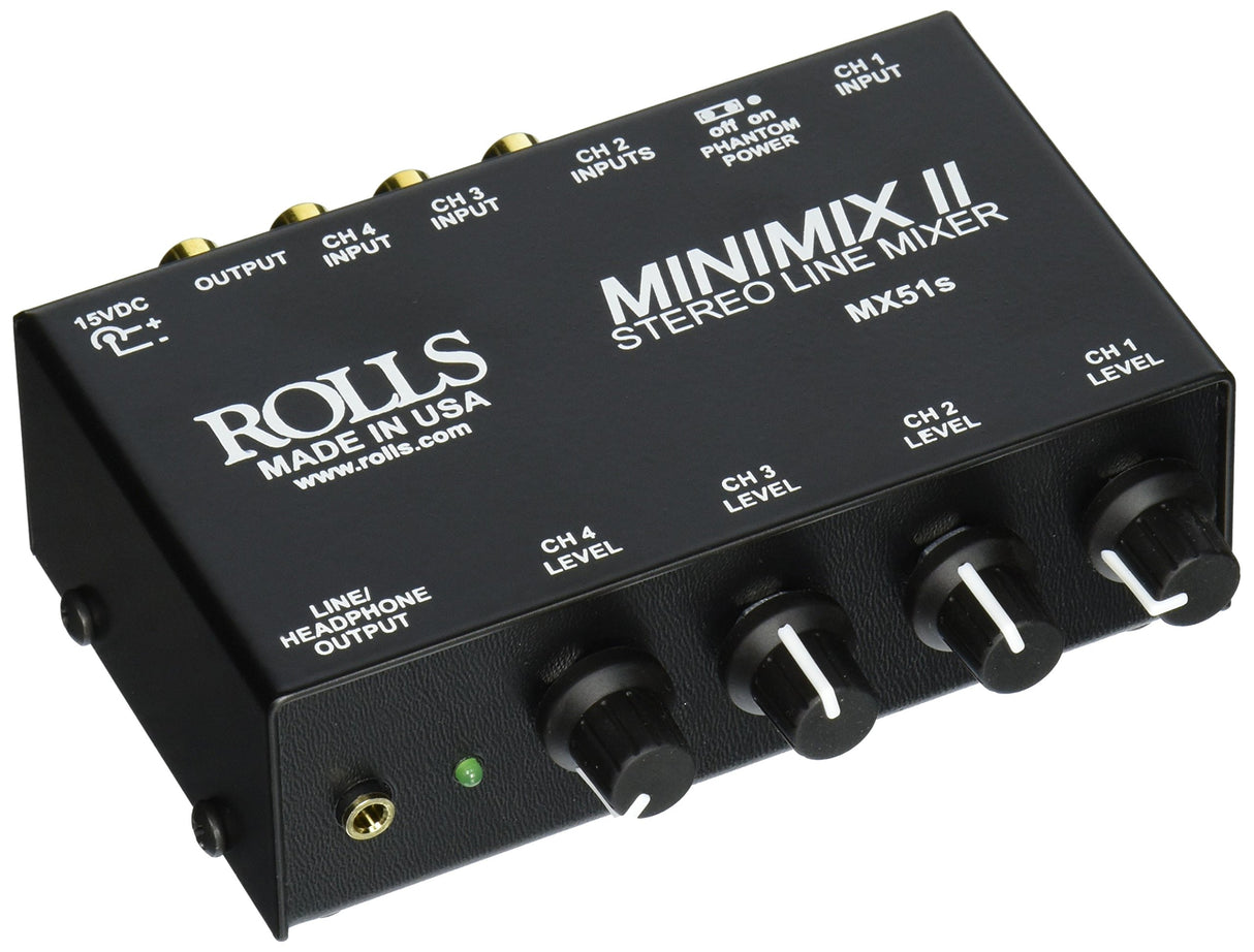 Rolls MX51s Mini Mix 2 Four Channel RCA Mixer