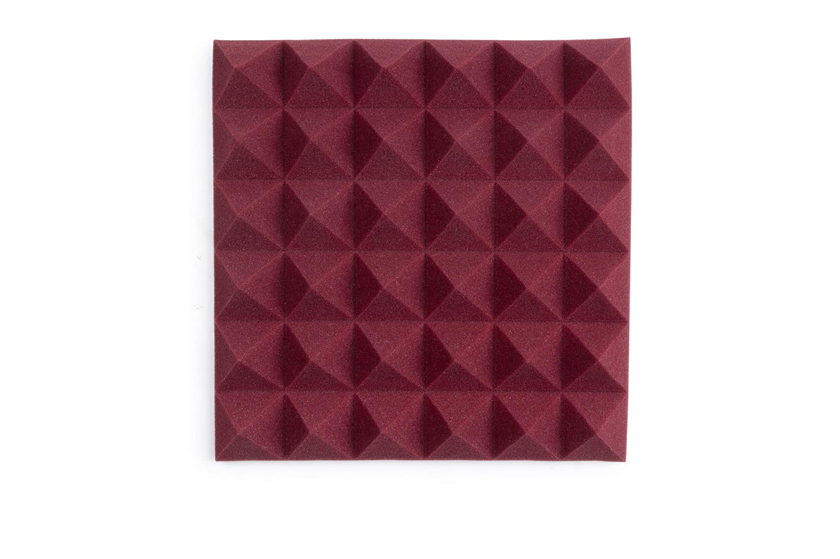 Gator GFW-ACPNL1212PBDY-8PK 8 Pack of Burgundy Acoustic Pyramid Panel, 12 x 12 Inches