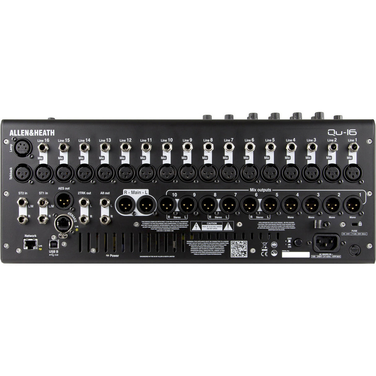 Allen & Heath QU-16C 22 In 12 Out Rackmountable Digital Mixer Chrome Edition