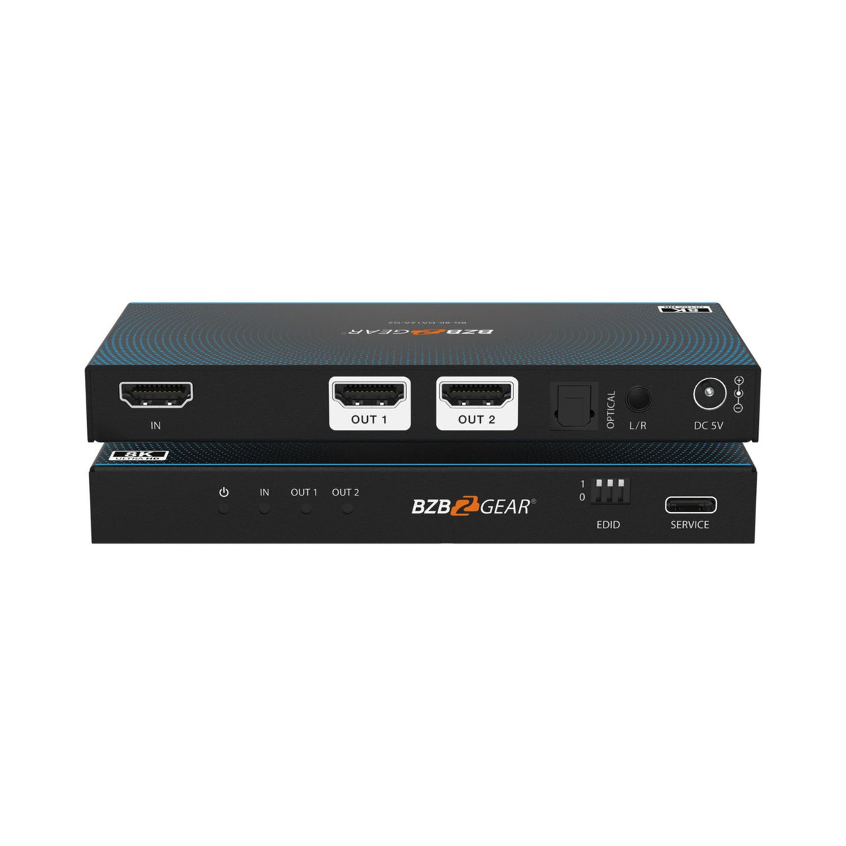 BZBGEAR BG-8K-DA12A-G2 1x2 8K HDMI 2.1 Splitter with Audio De-Embedding