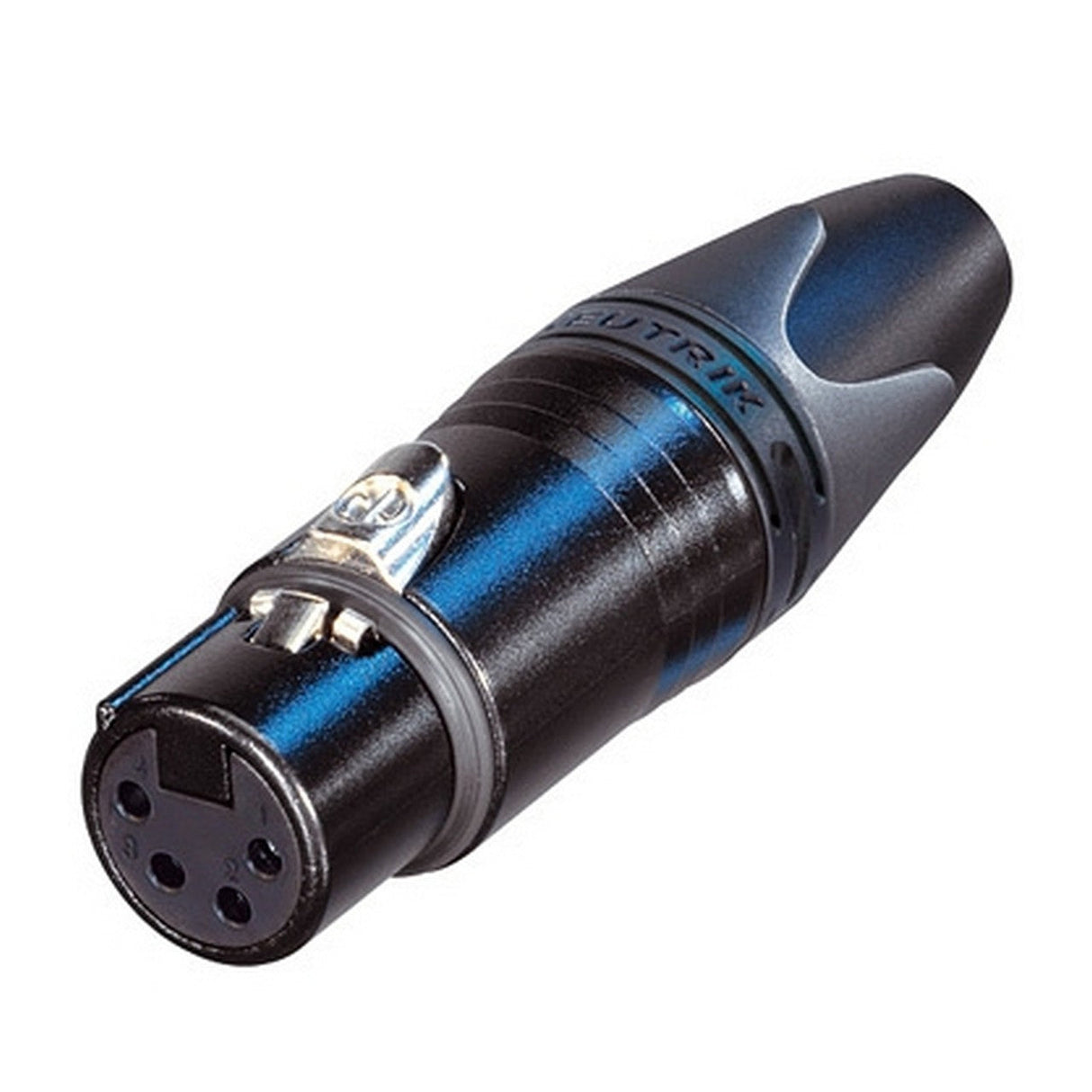 Neutrik NC4FXX-BAG 4 Pole Female XLR Cable Connector with Black Metal Housing and Silver Contacts